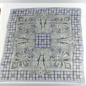 💯 Silk Scarf Plaid Paisley Vintage